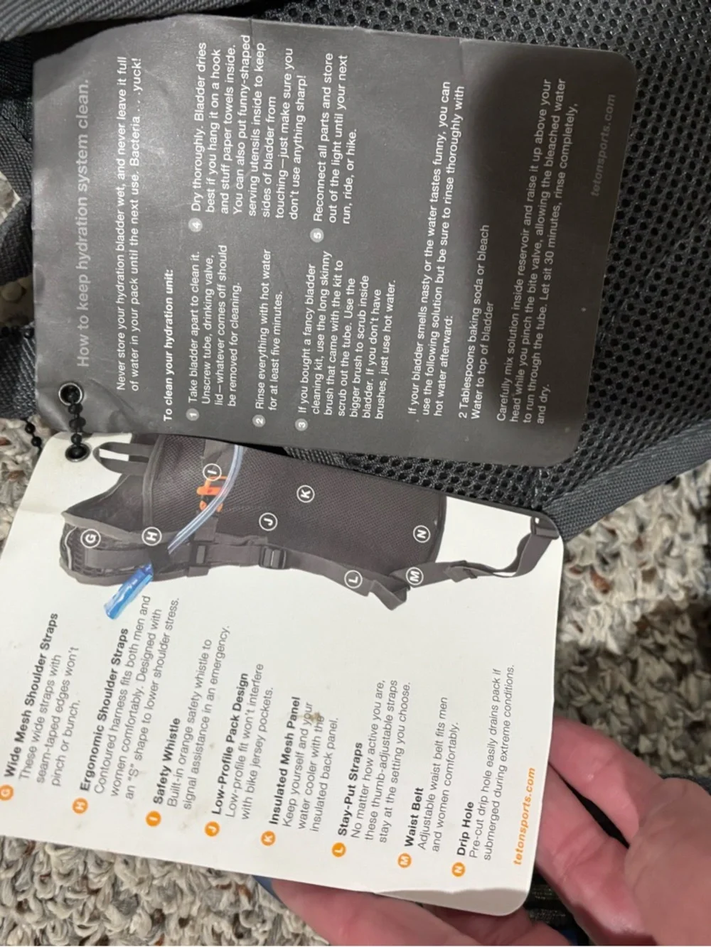 TETON Sports TrailRunner 2.0 Hydration Pack - Black and Grey